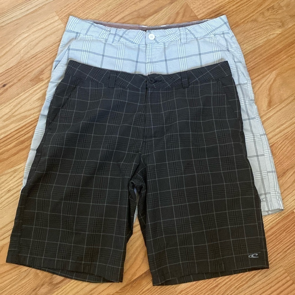 O'Neill Black and Gray Flat Front Men Shorts